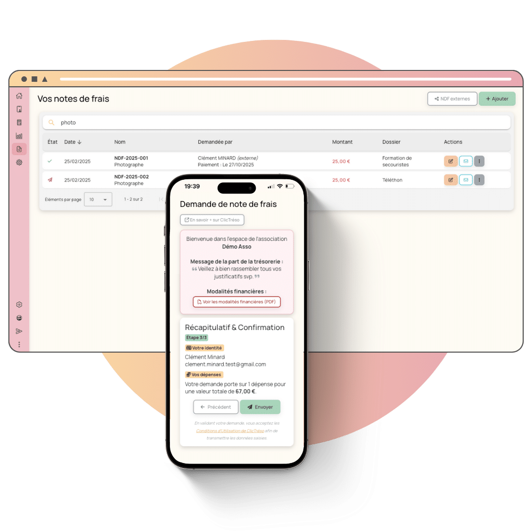 ClicTréso, le logiciel de gestion des notes de frais et remboursement pour association