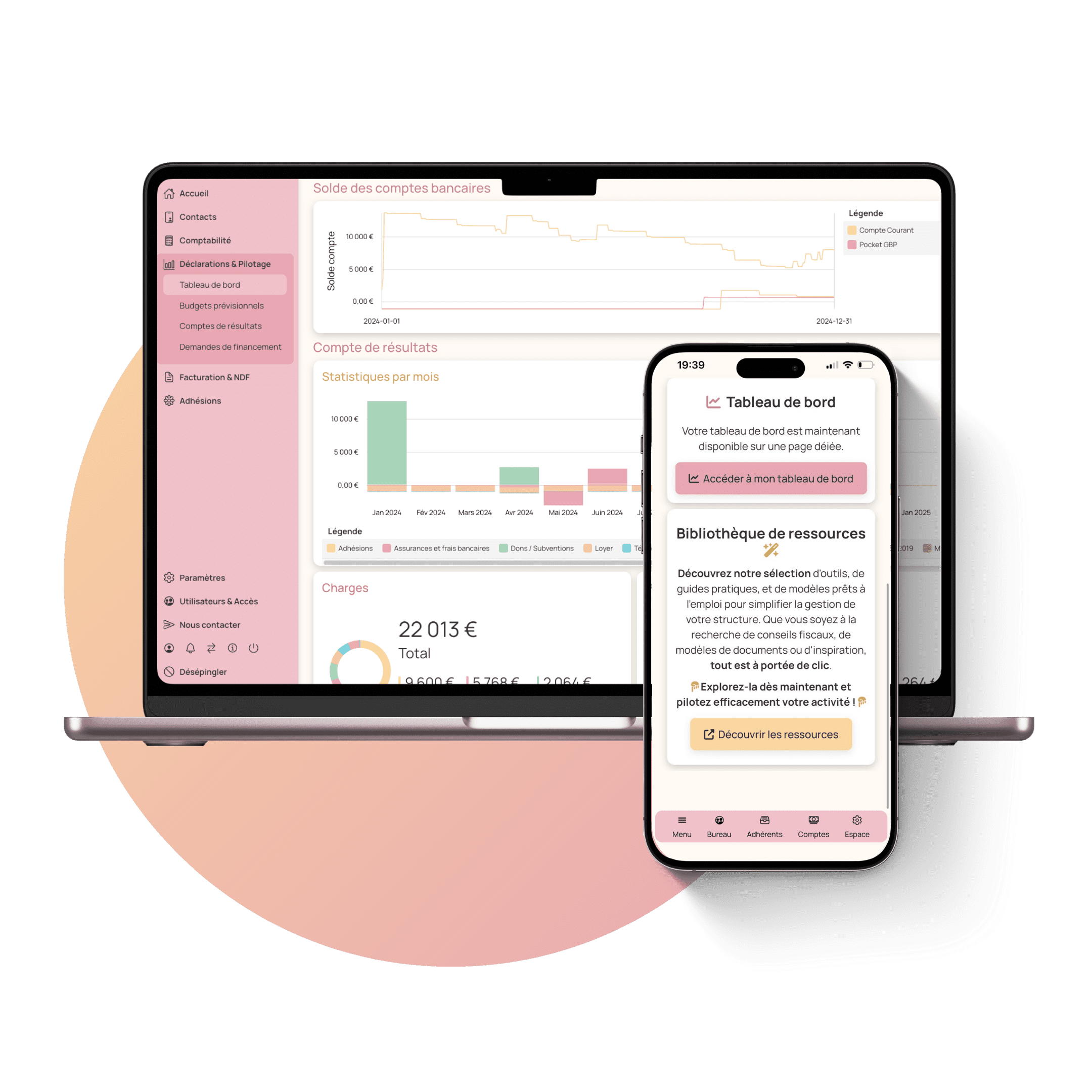 ClicTréso est le meilleur logiciel tout-en-un pour les associations. Facturation, tenue de comptes, synchronisation & rapprochement bancaire, comptes de résultats, bilans, adhérents, campagnes d'adhésion en ligne avec HelloAsso. Pilotez votre asso facilement avec ClicTréso