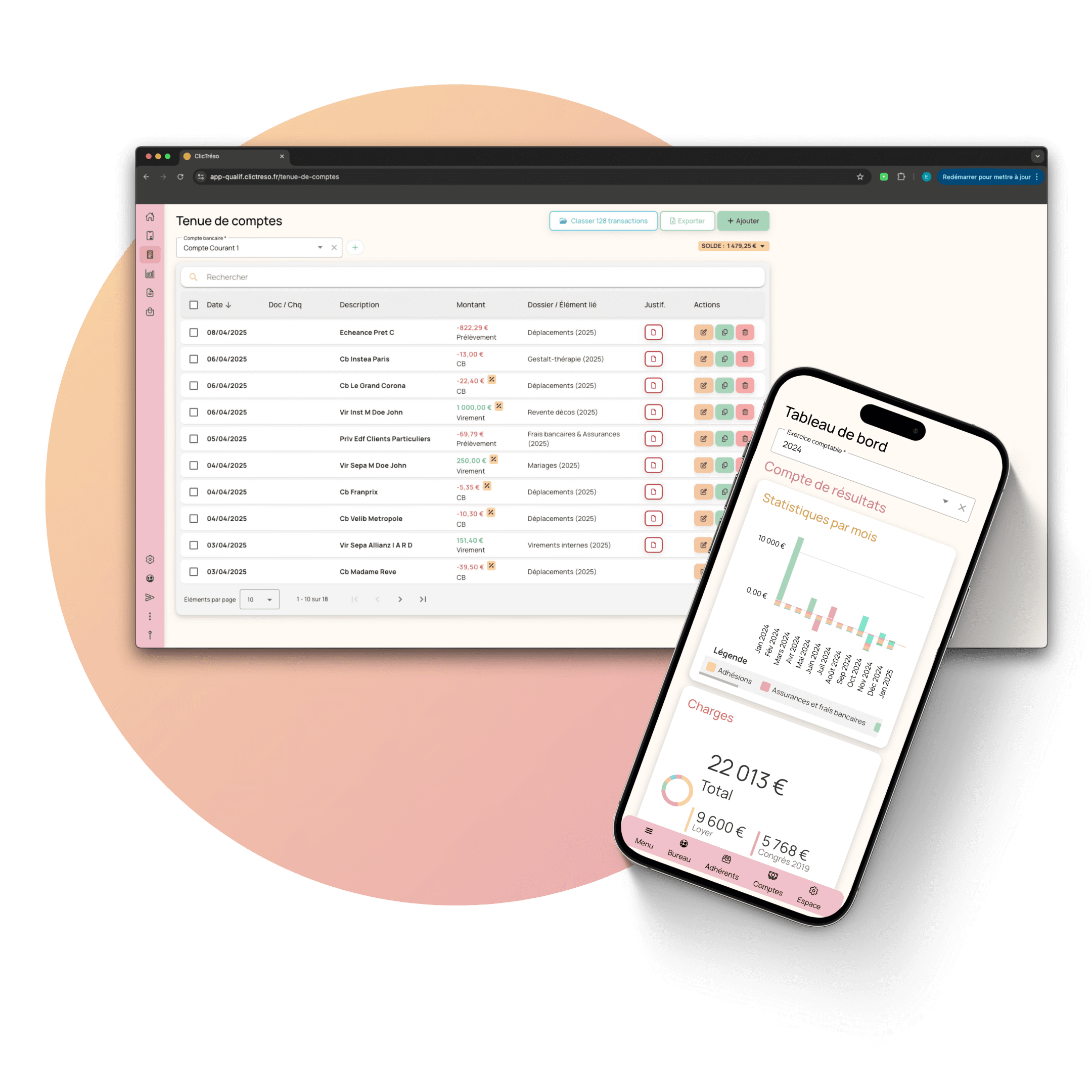 Synchronisation & Rapprochement bancaire disponible pour les associations dans ClicTréso
